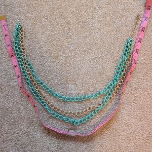 Turquoise and Gold Chain Necklace